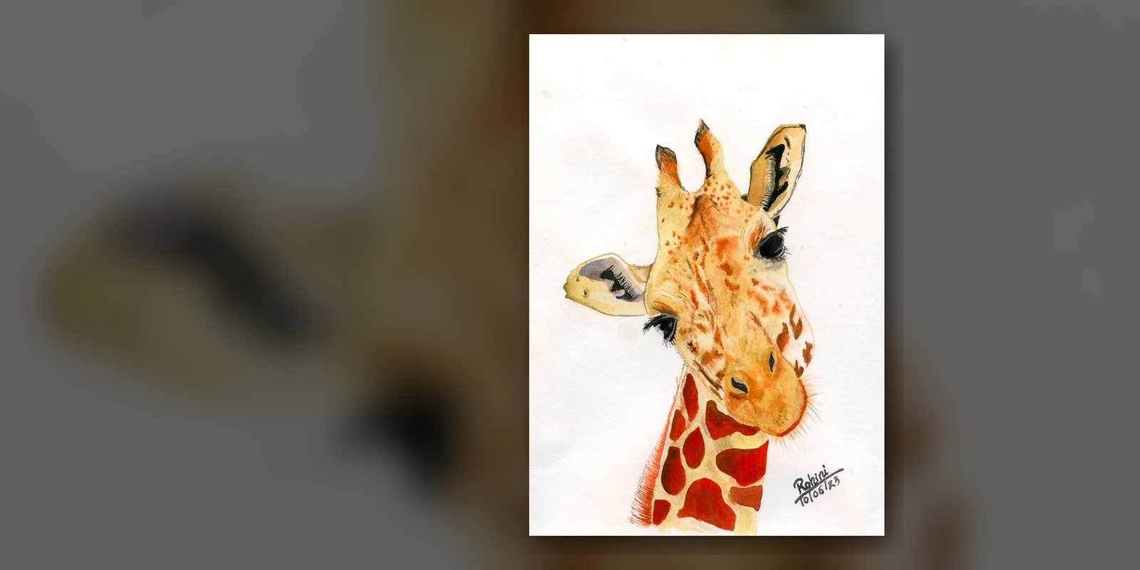 Giraffe watercolor — Rohini Rangari