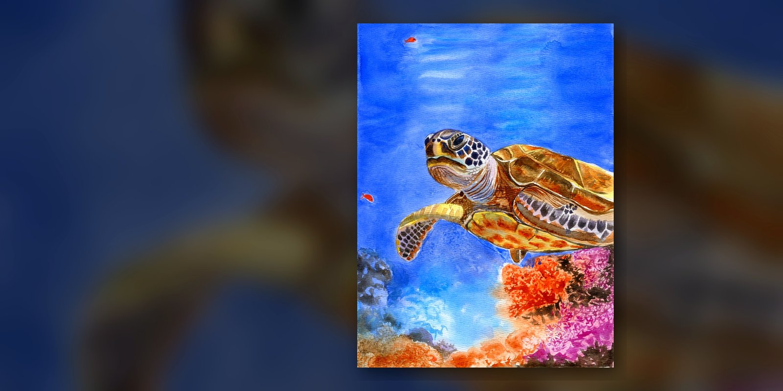 Sea turtle watercolor — Rohini Rangari