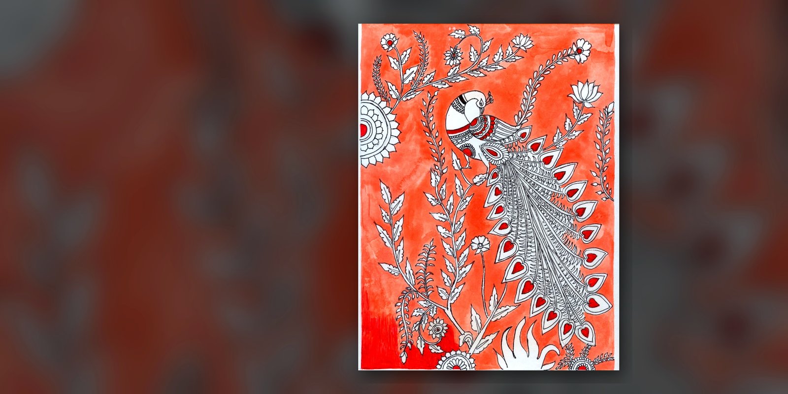 Peacock watercolor — Rohini Rangari