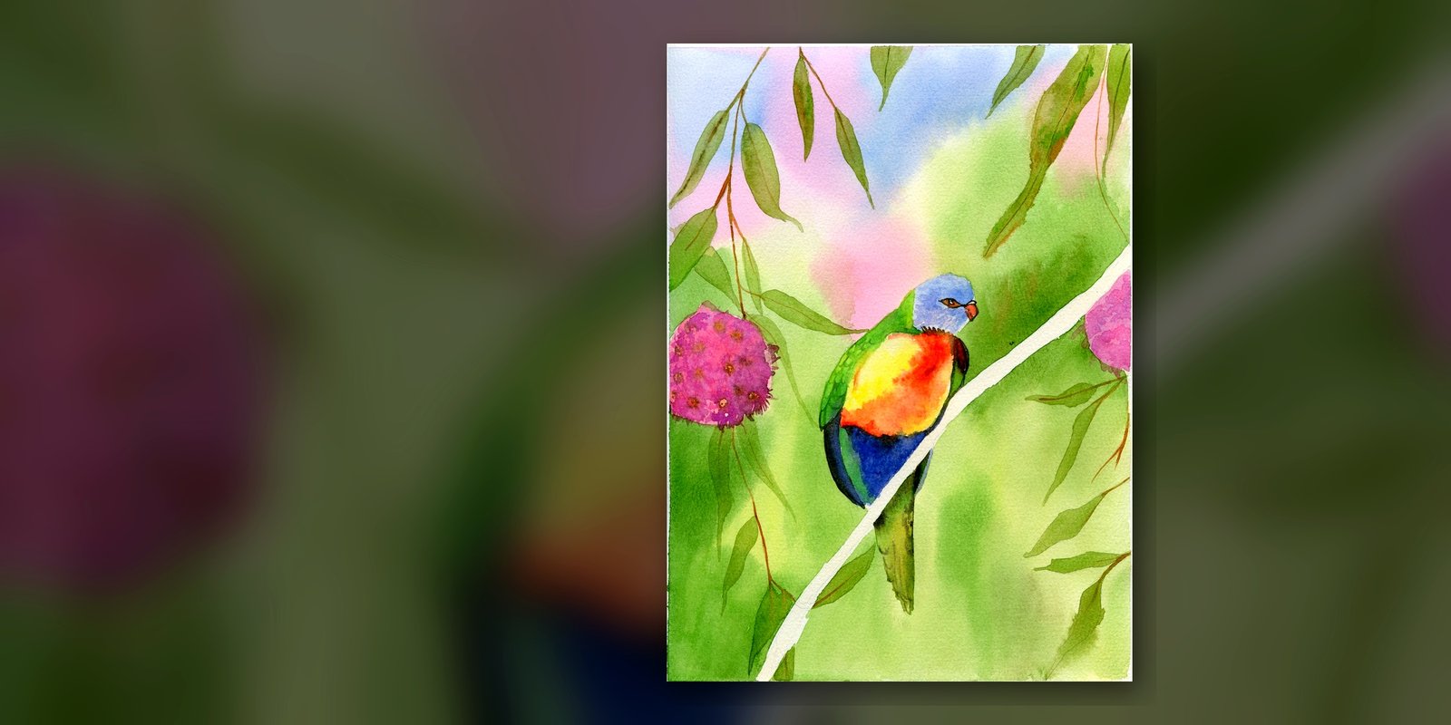 Parrot watercolor — Rohini Rangari