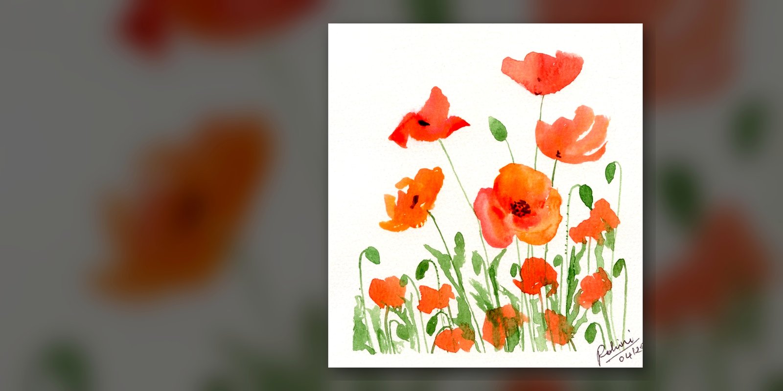 Poppies watercolor — Rohini Rangari