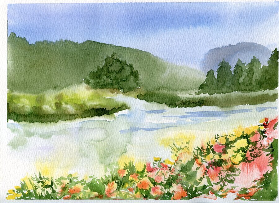 Pink Flower Landscape