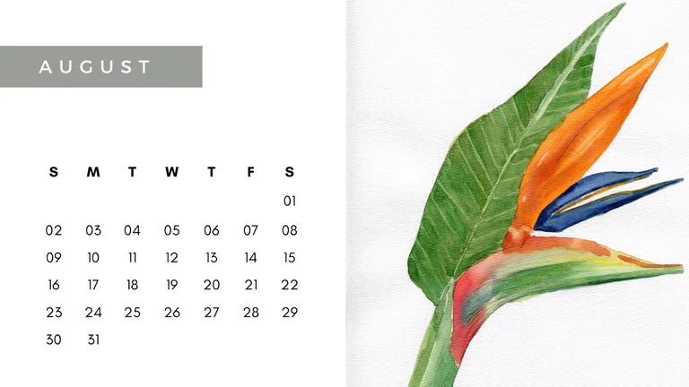Floral Calendar 2026 page