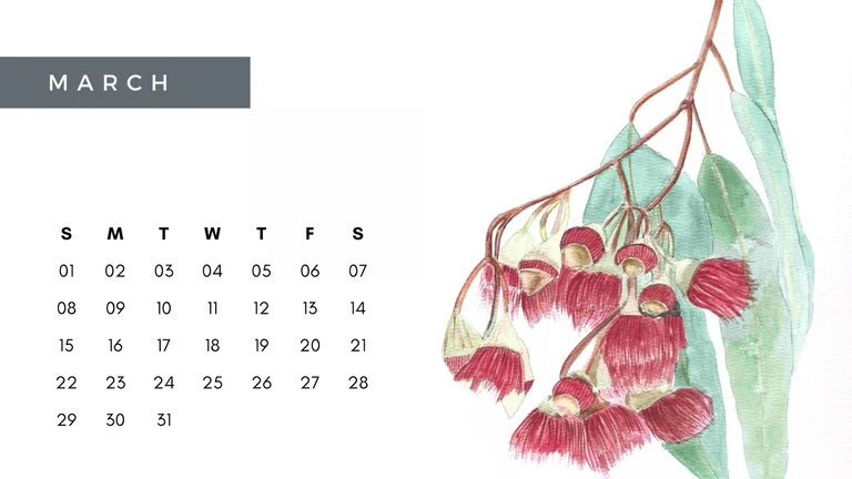 Floral Calendar 2026 page