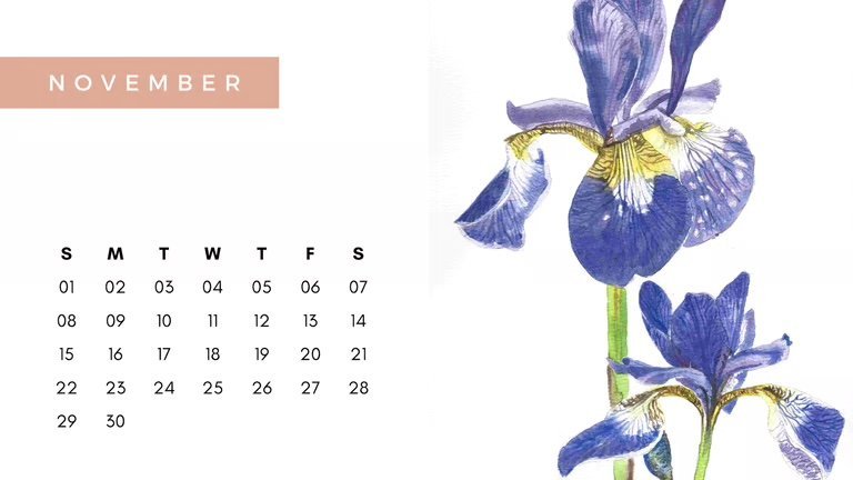 Floral Calendar 2026 page